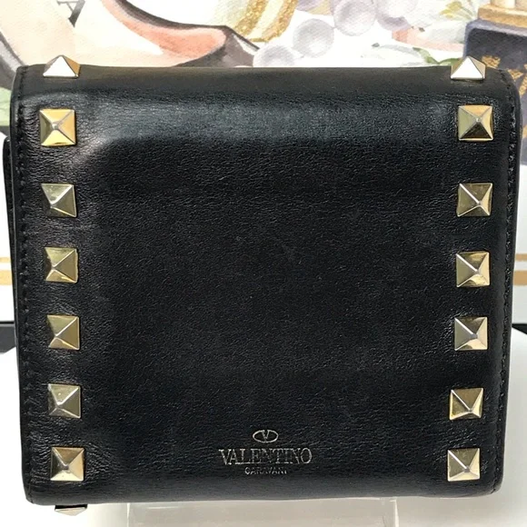 Valentino Garavani Rockstud Leather Trifold Wallet 😍🖤🔥 - Picture 14 of 17